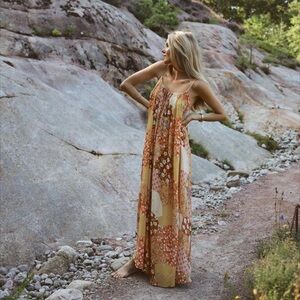 Freda Strappy Maxi Dress in Amber